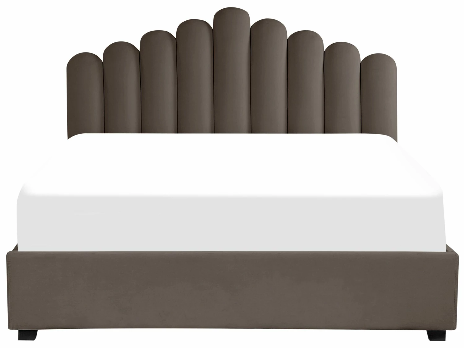 Velvet Ottoman Bed Taupe VINCENNES Various Sizes - Image 3