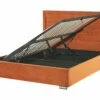 Velvet Ottoman Bed Orange ROUEN Various Sizes