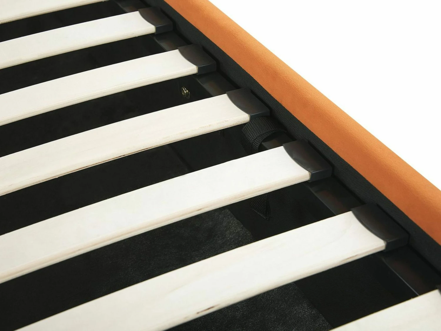 Velvet Ottoman Bed Orange ROUEN Various Sizes - Image 9