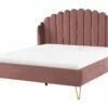 Velvet EU King Size Bed Pink AMBILLOU