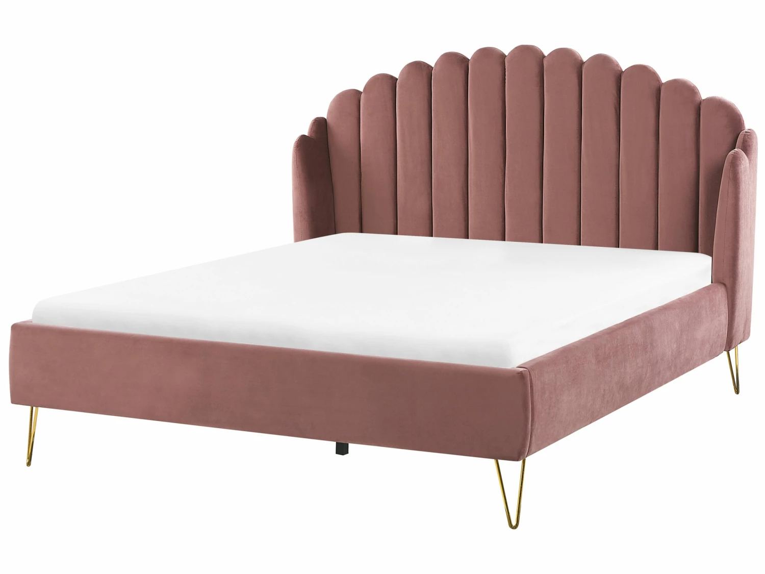 Velvet EU King Size Bed Pink AMBILLOU 1 Velvet EU King Size Bed Pink AMBILLOU