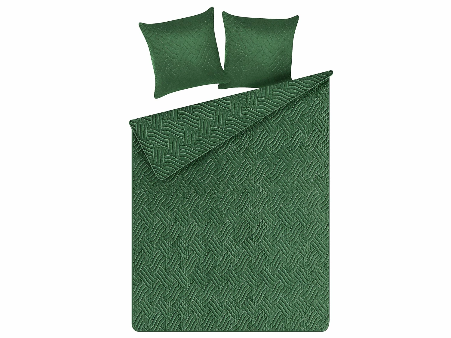 Embossed Bedspread And Cushions Set Green BABAK Various Sizes - Image 4