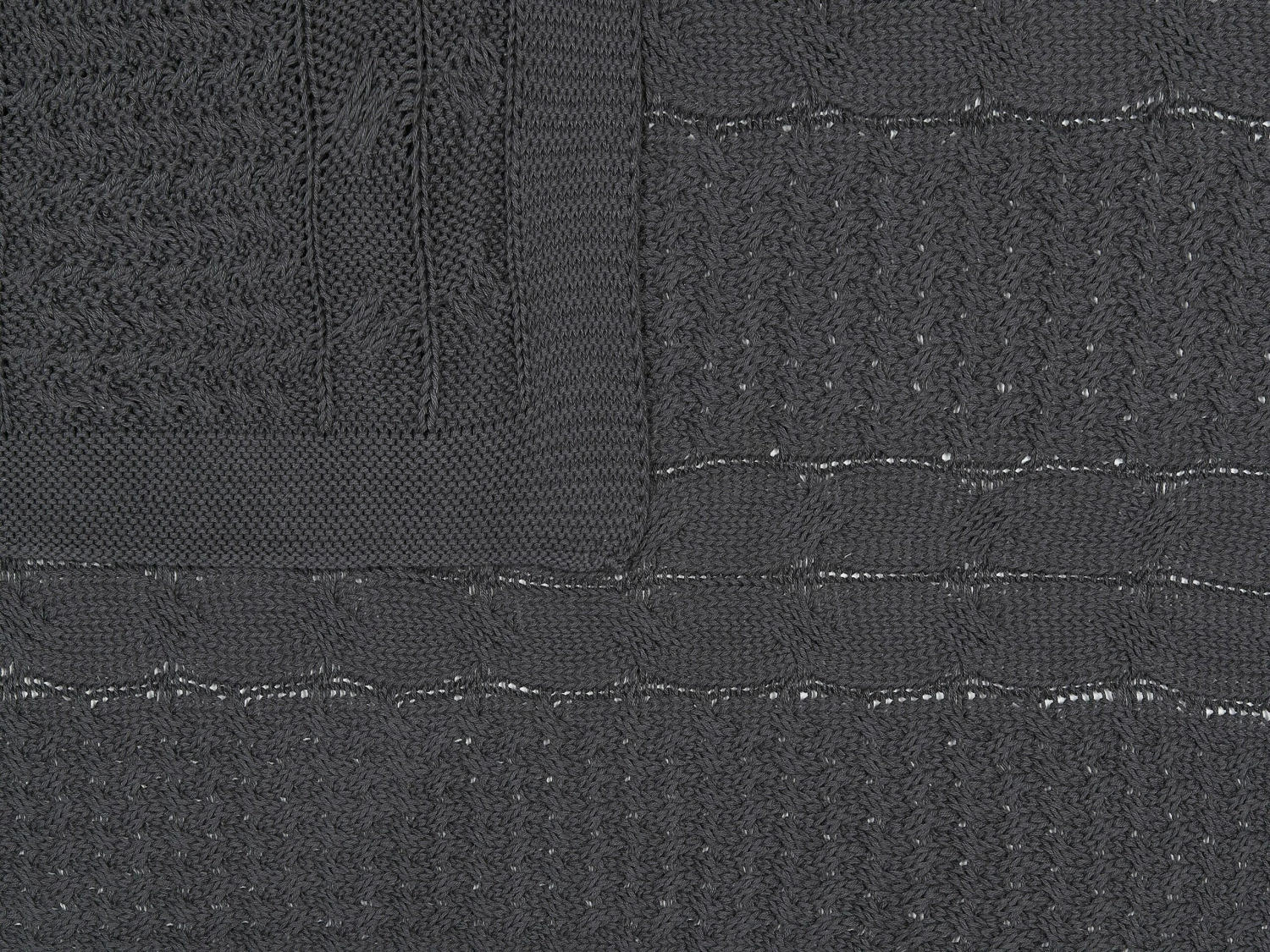 Cotton Blanket 140 X 170 Cm Dark Grey FETHIYE 5 Cotton Blanket 140 X 170 Cm Dark Grey FETHIYE - Image 5