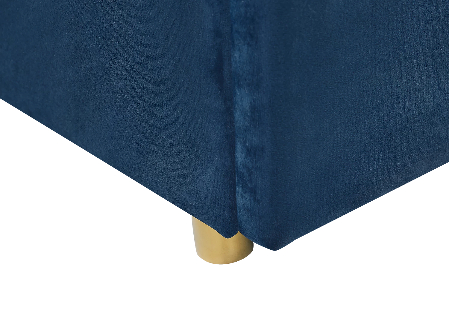 Velvet EU King Size Ottoman Bed With Drawers Blue VERNOYES - Image 10