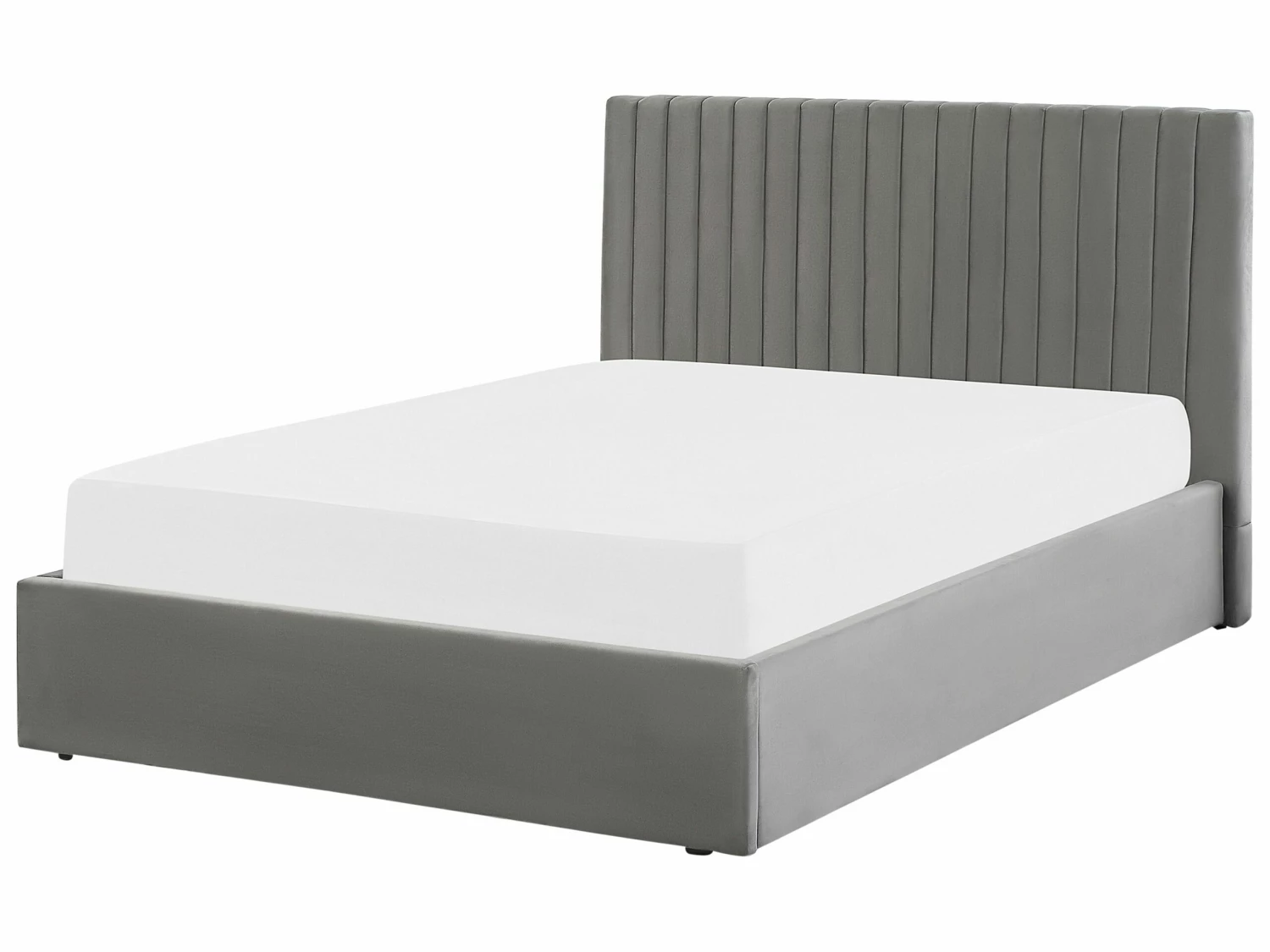 Velvet Ottoman Bed Grey VION Various Sizes - Image 3