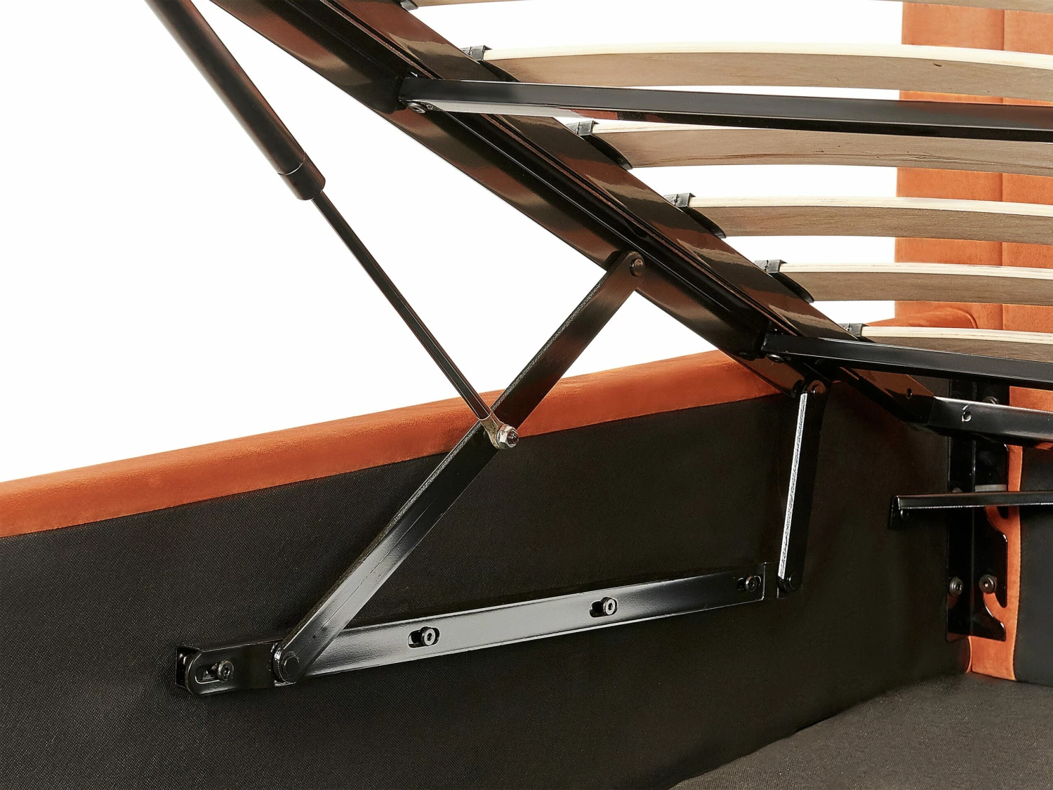 Velvet Ottoman Bed Orange VION Various Sizes - Image 7