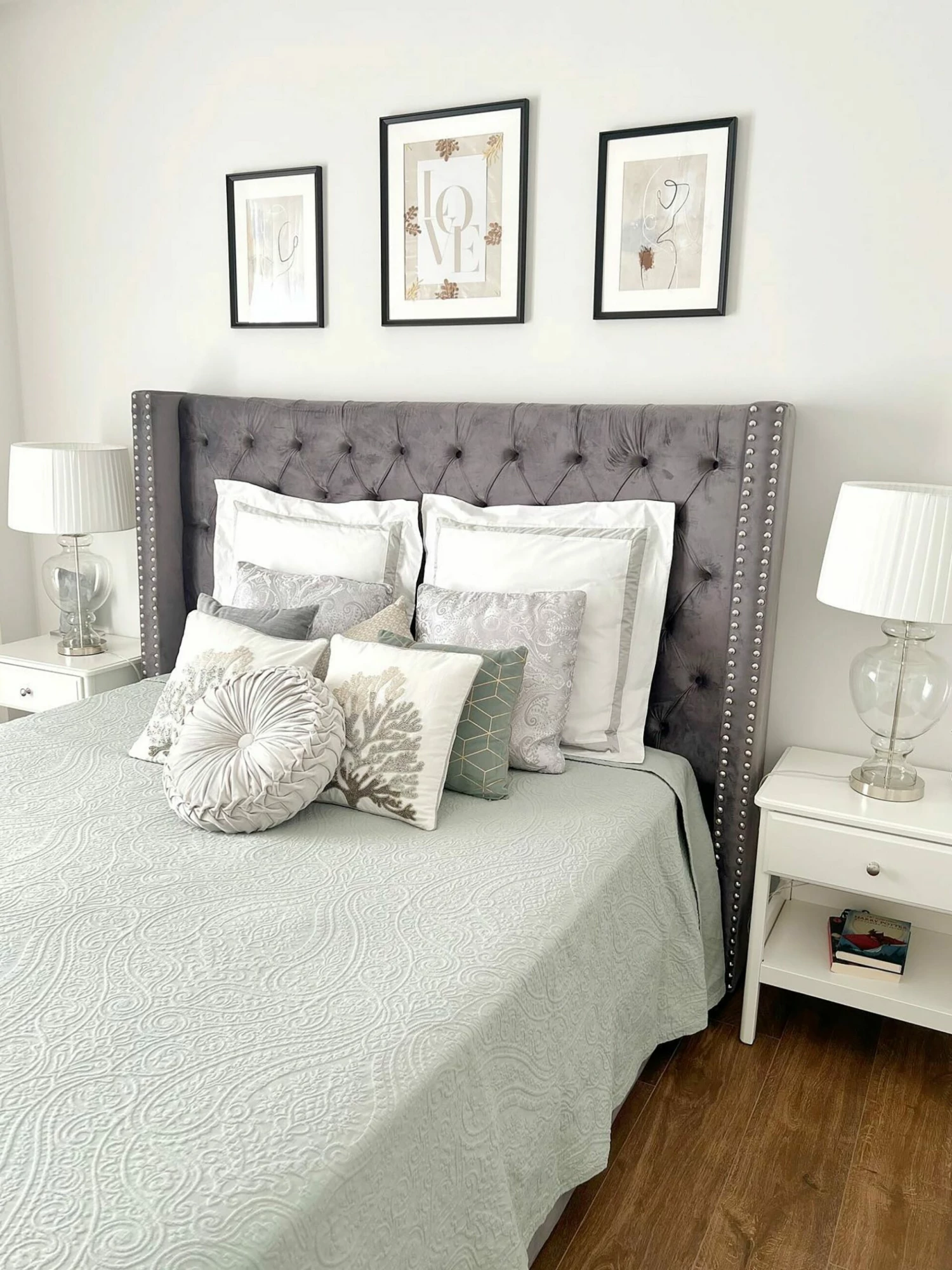 Velvet Bed Grey LUBBON Various Sizes - Image 6