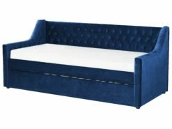 Velvet EU Single Trundle Bed Blue MONTARGIS -Cheap Bed Linings Store undef src sa picid 827006 type whitesh image