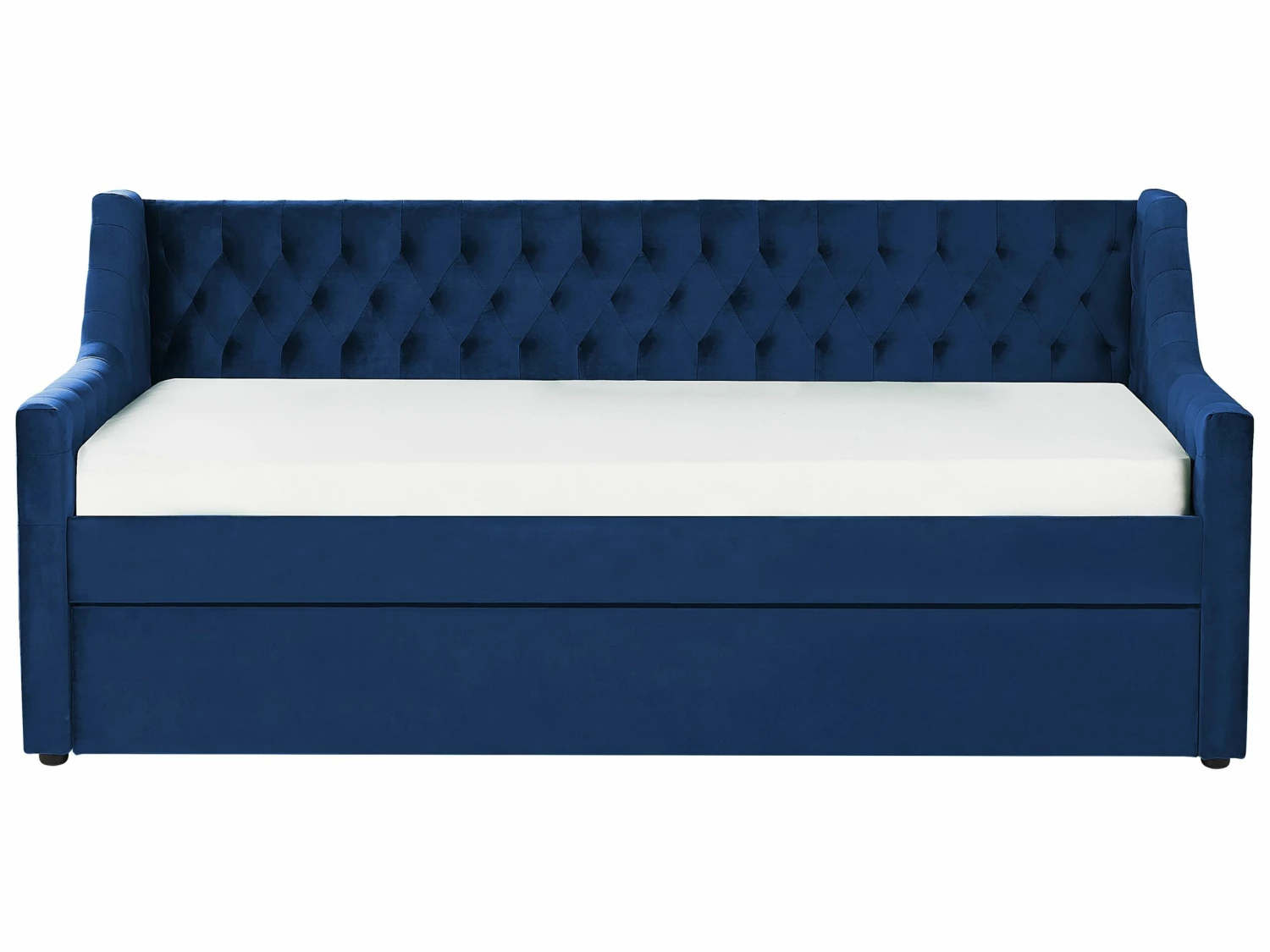 Velvet EU Single Trundle Bed Blue MONTARGIS - Image 7