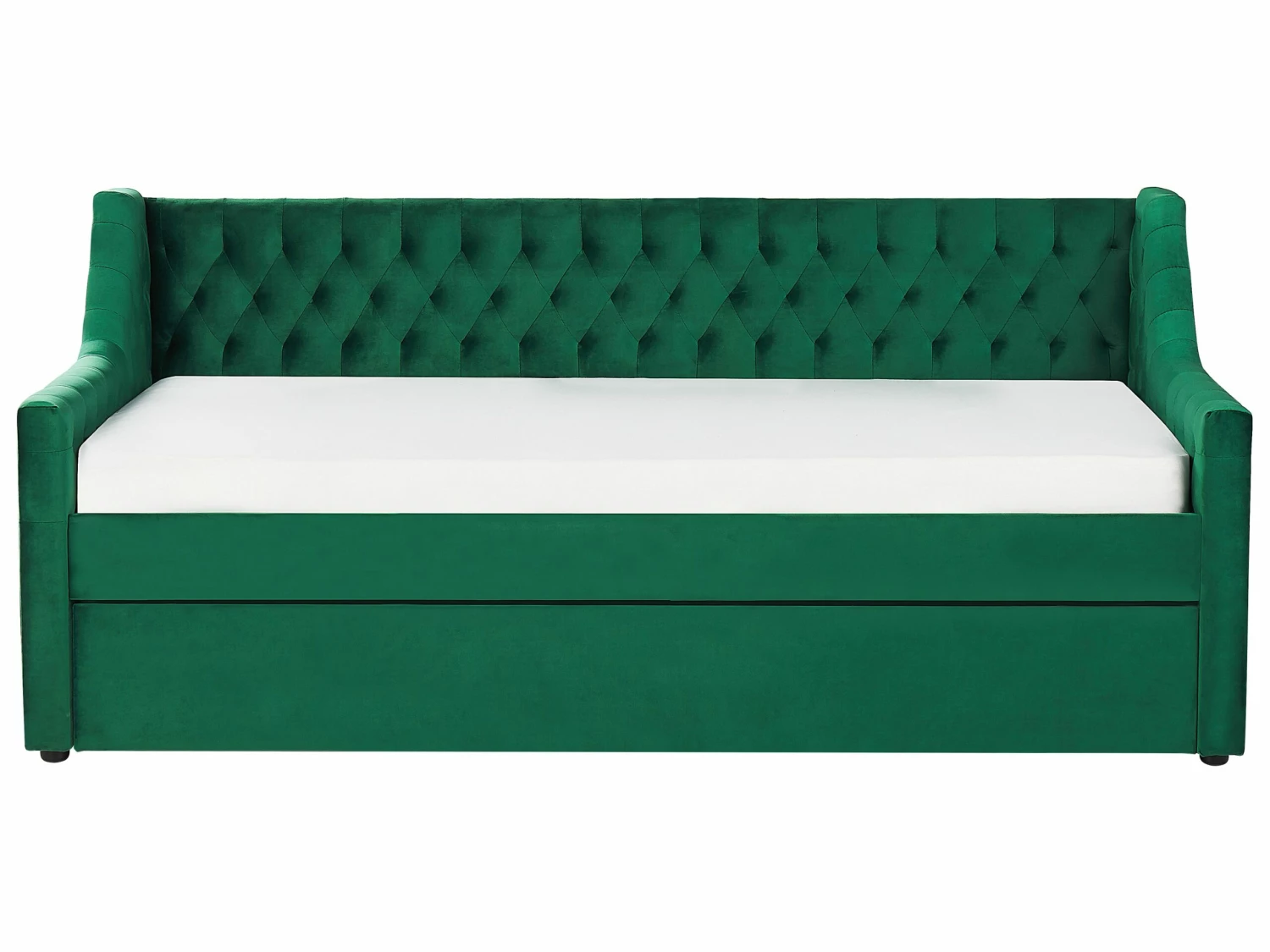 Velvet EU Single Trundle Bed Green MONTARGIS - Image 7