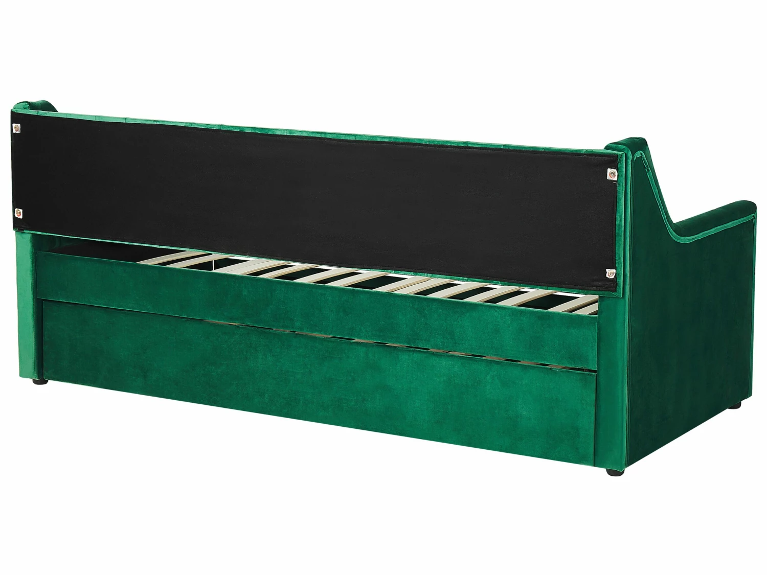 Velvet EU Single Trundle Bed Green MONTARGIS - Image 8