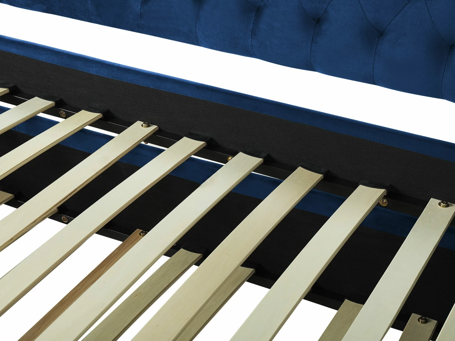 Velvet EU Single Trundle Bed Blue MONTARGIS - Image 10