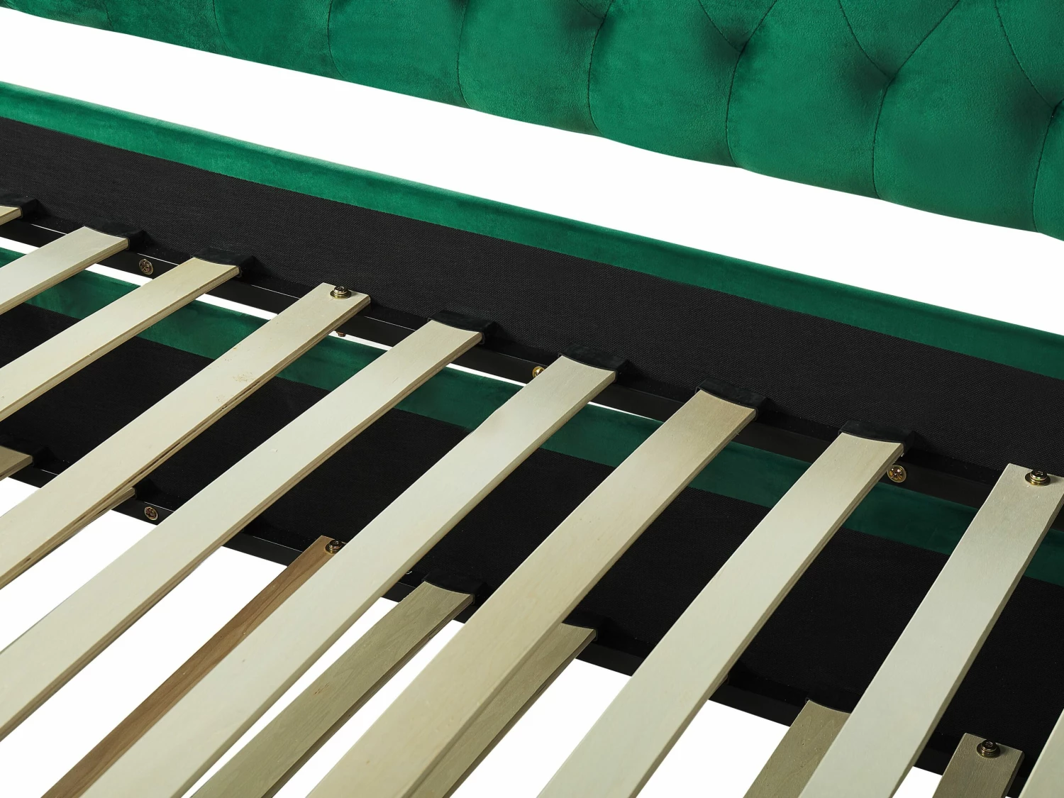 Velvet EU Single Trundle Bed Green MONTARGIS - Image 10