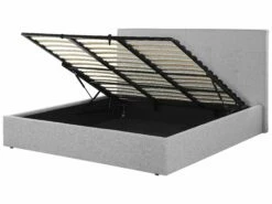 Fabric Ottoman Bed Grey LORIENT Various Sizes