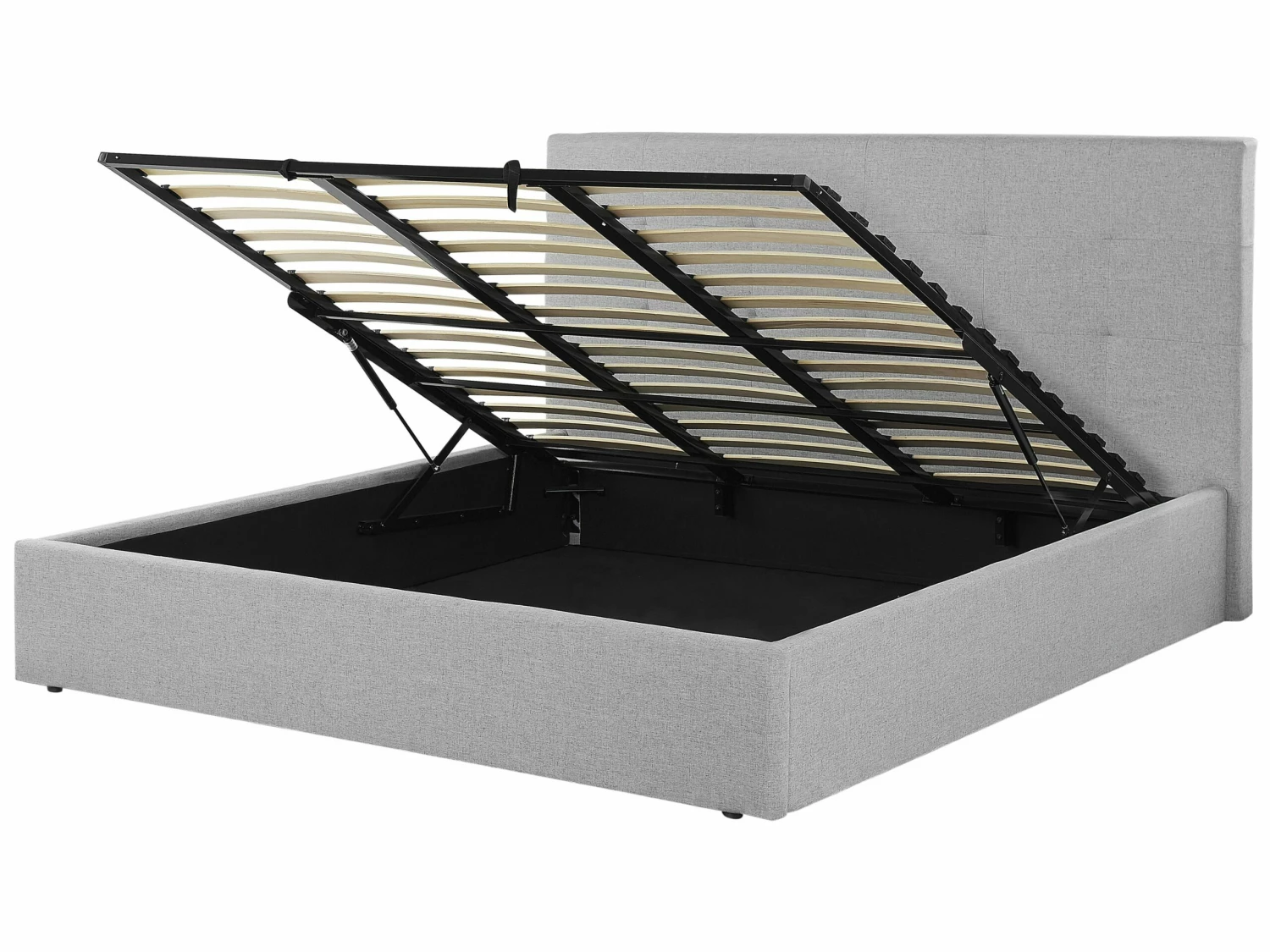 Fabric Ottoman Bed Grey LORIENT Various Sizes