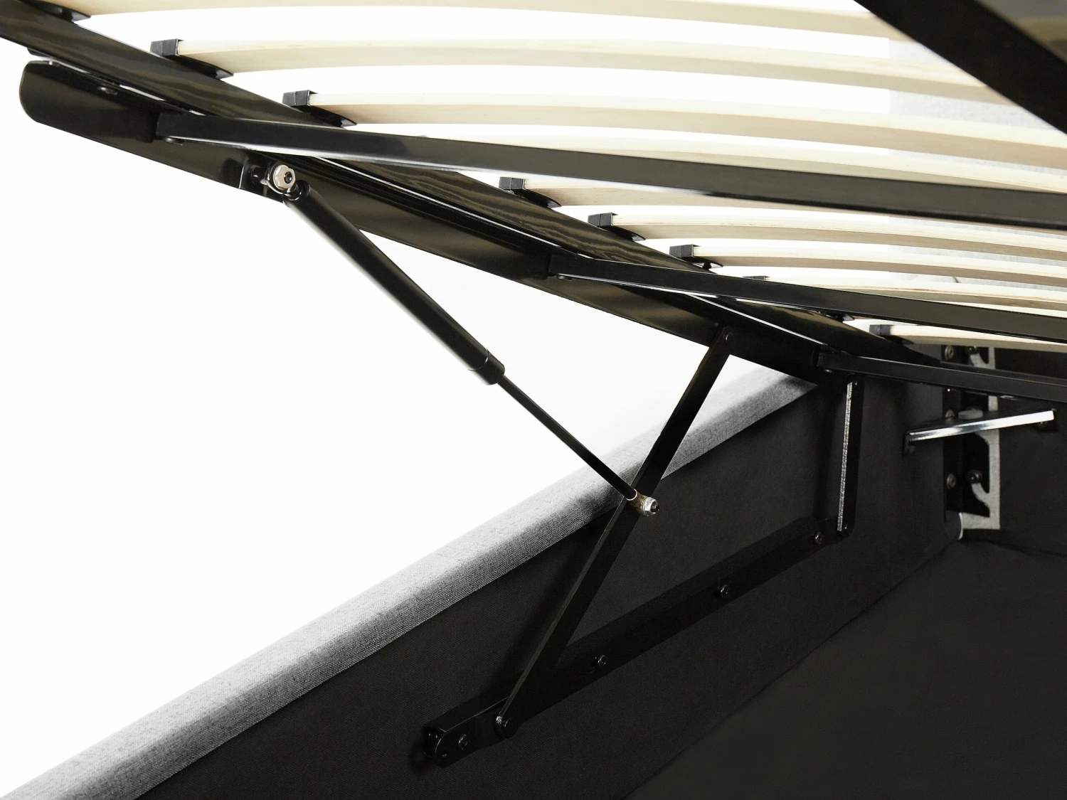 Fabric Ottoman Bed Grey LORIENT Various Sizes - Image 7