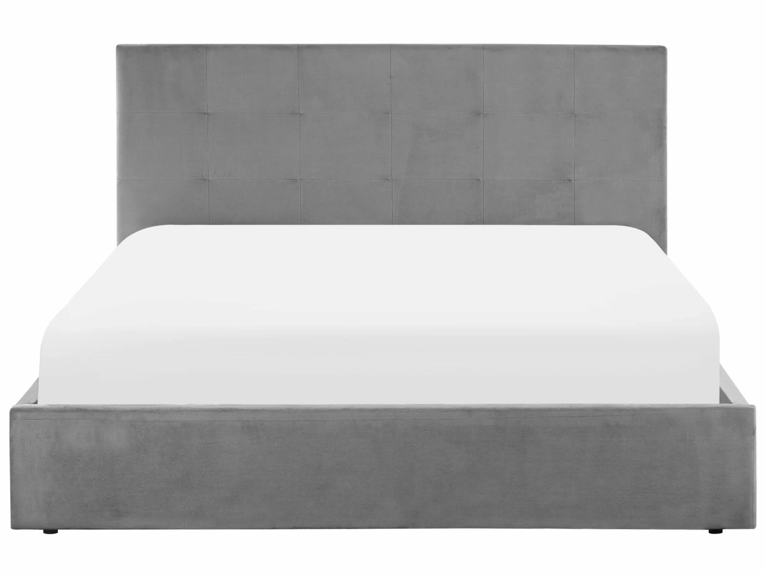 Velvet Ottoman Bed Grey LORIENT Various Sizes - Image 5