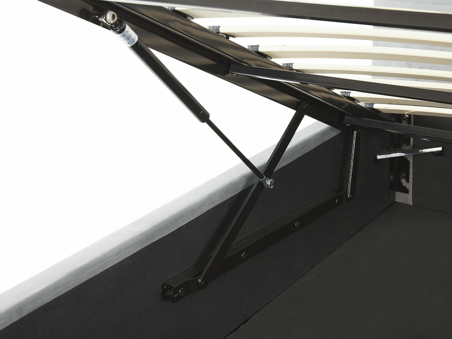 Velvet Ottoman Bed Grey LORIENT Various Sizes - Image 7