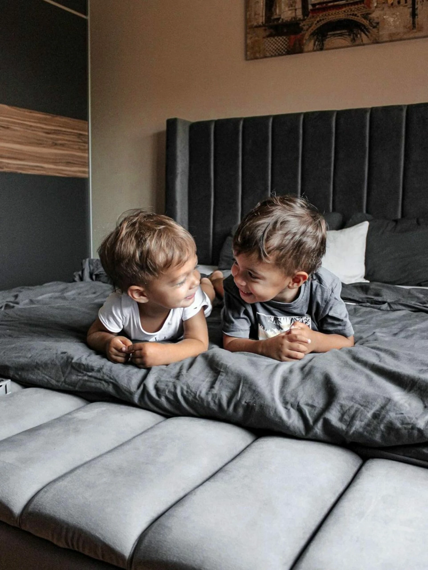 Velvet Bed With Storage Bench Grey NOYERS Various Sizes - Image 4