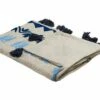 Cotton Blanket 130 X 180 Cm Beige And Blue BHIND