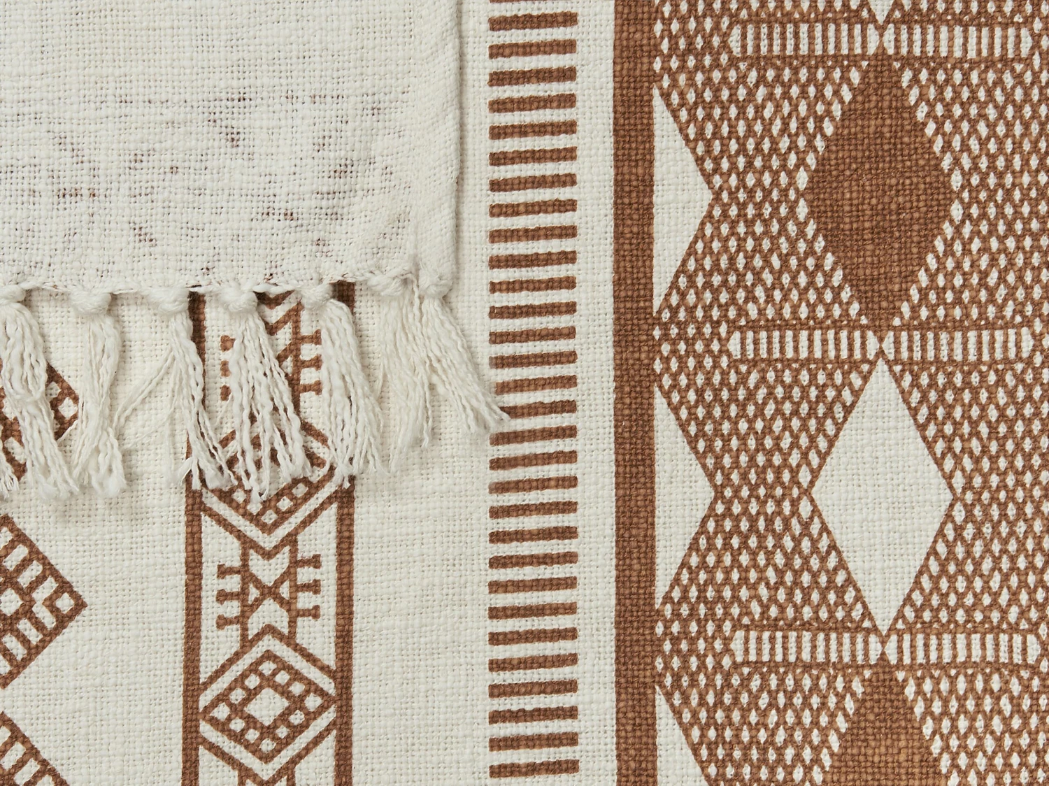 Cotton Blanket 130 X 180 Cm Beige And Brown JORHAT - Image 5