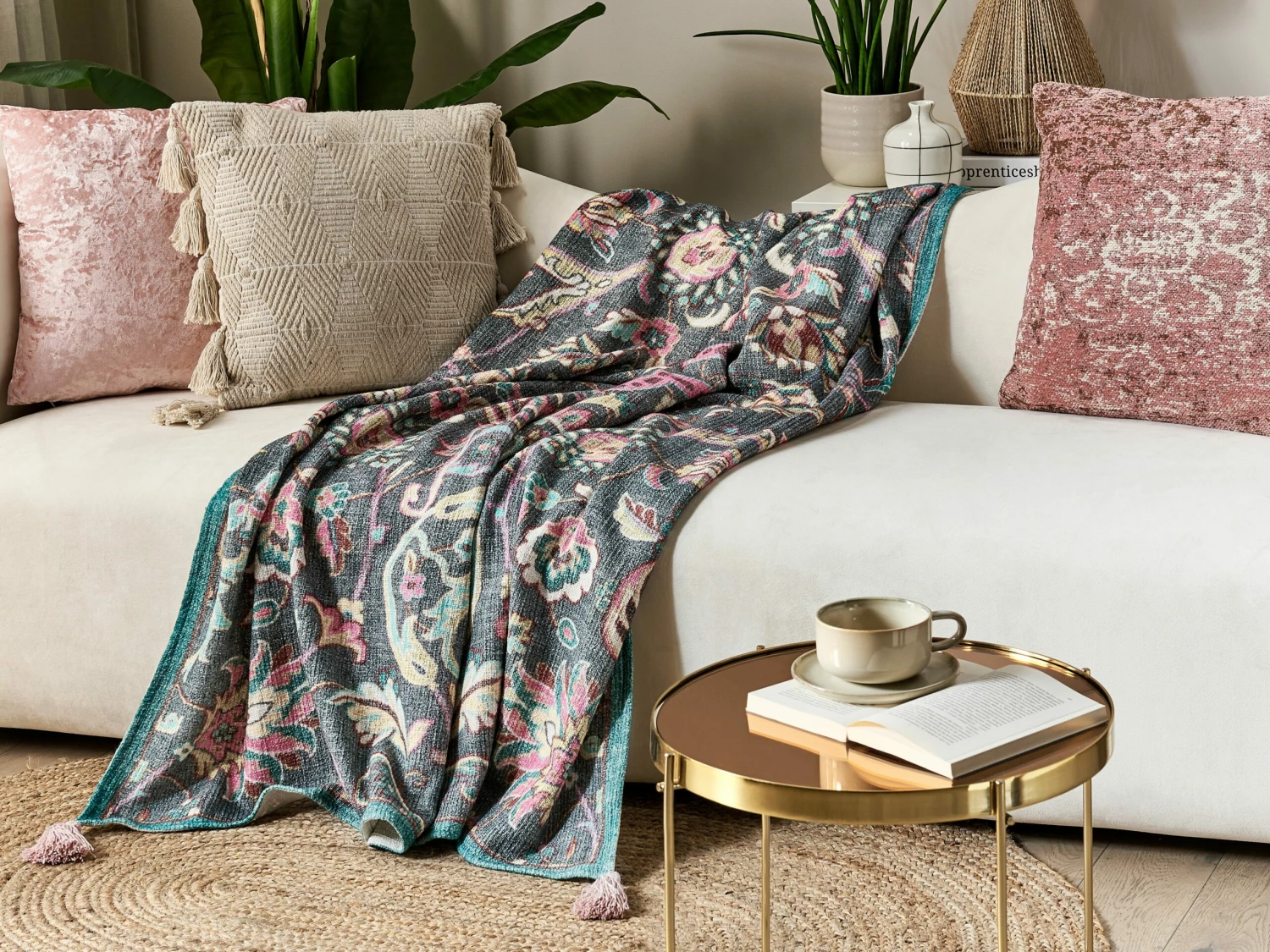 Cotton Blanket 130 X 180 Cm Floral Motif DIBRUGARH - Image 2