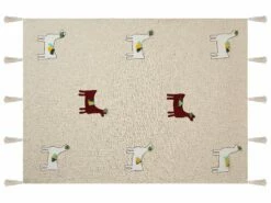 Cotton Blanket Lama Motif 130 X 180 Cm Beige And Brown DEOGHAR -Cheap Bed Linings Store undef src sa picid 829281 type whitesh image