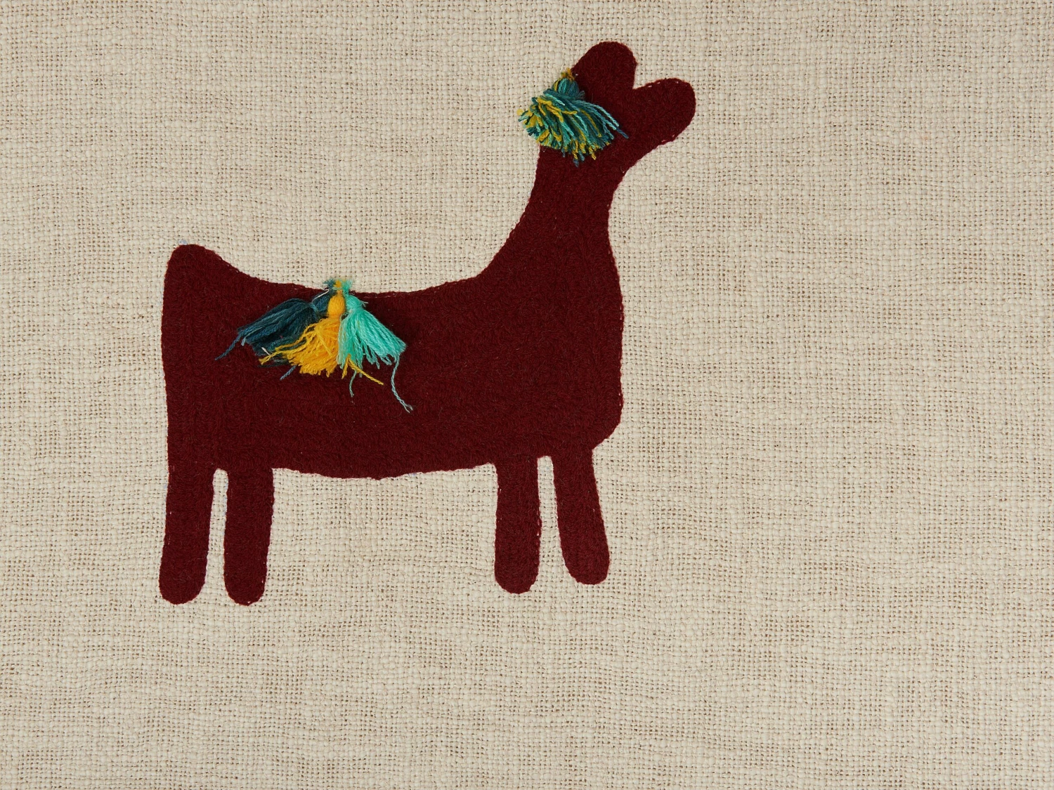 Cotton Blanket Lama Motif 130 X 180 Cm Beige And Brown DEOGHAR - Image 4