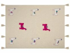 Cotton Blanket Lama Motif 130 X 180 Cm Beige And Pink NANDYAL 8 Cotton Blanket Lama Motif 130 X 180 Cm Beige And Pink NANDYAL -Cheap Bed Linings Store undef src sa picid 829291 type whitesh image