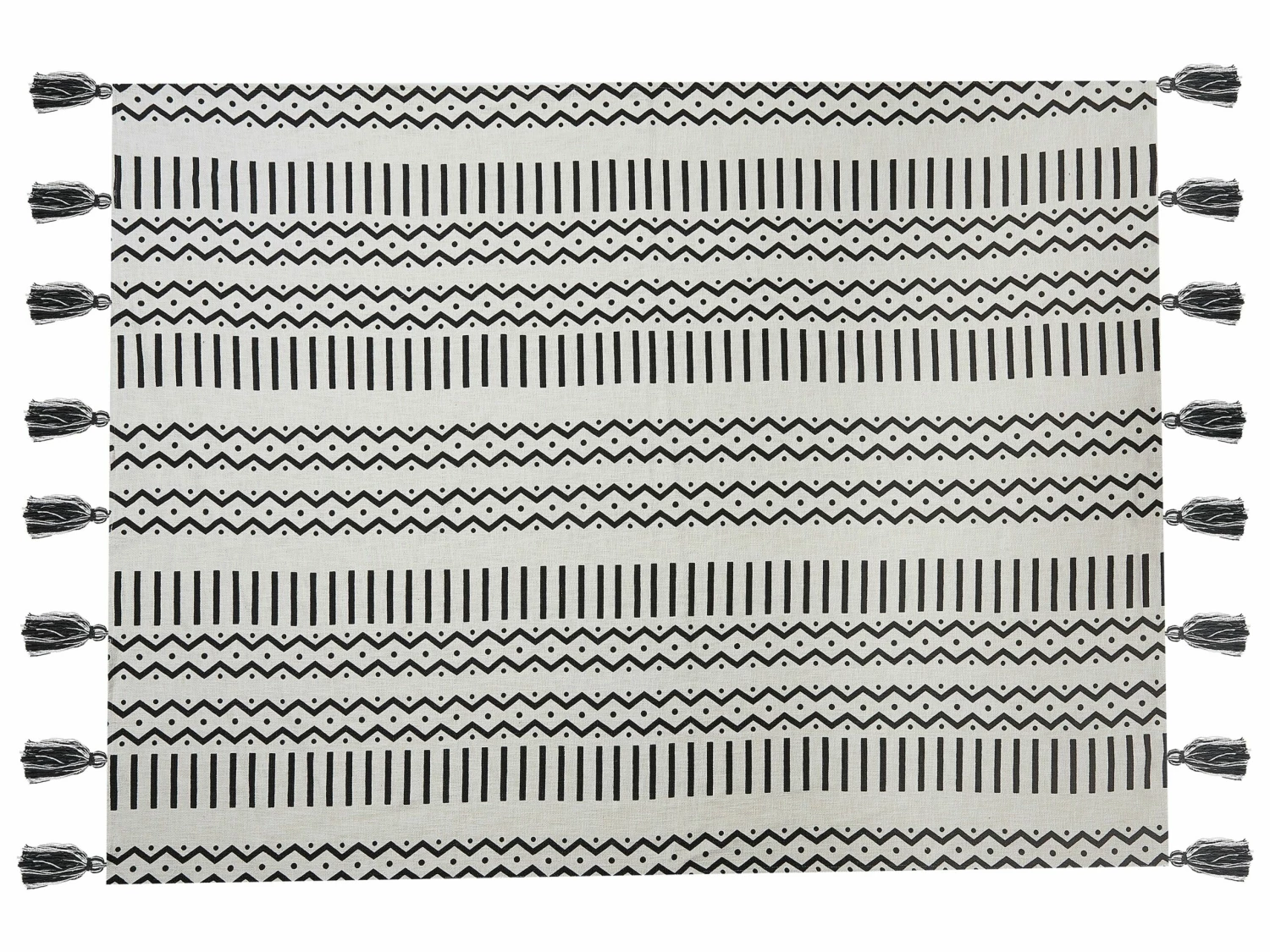 Cotton Blanket 130 X 180 Cm Black And White UNNAO 3 Cotton Blanket 130 X 180 Cm Black And White UNNAO - Image 3
