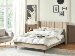 Velvet Bed Beige VILLETTE Various Sizes -Cheap Bed Linings Store undef src sa picid 832577 type color image