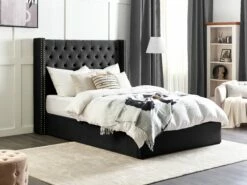 Velvet Ottoman Bed Black LUBBON Various Sizes -Cheap Bed Linings Store undef src sa picid 833792 type color image