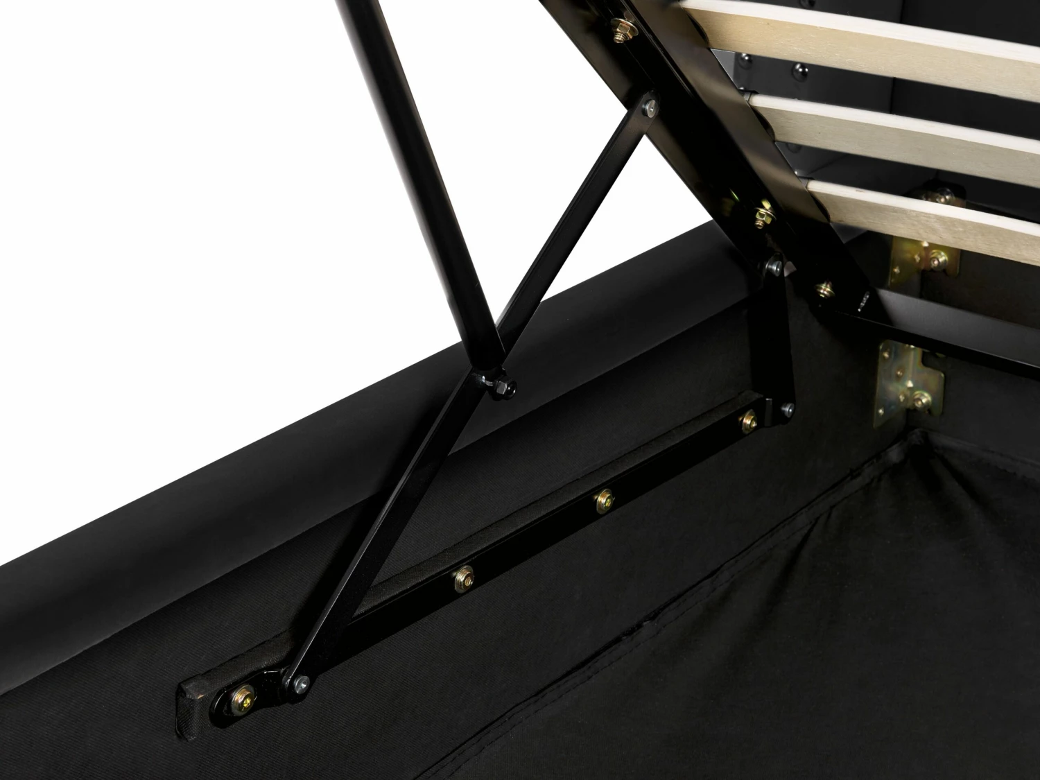 Velvet Ottoman Bed Black LUBBON Various Sizes - Image 7