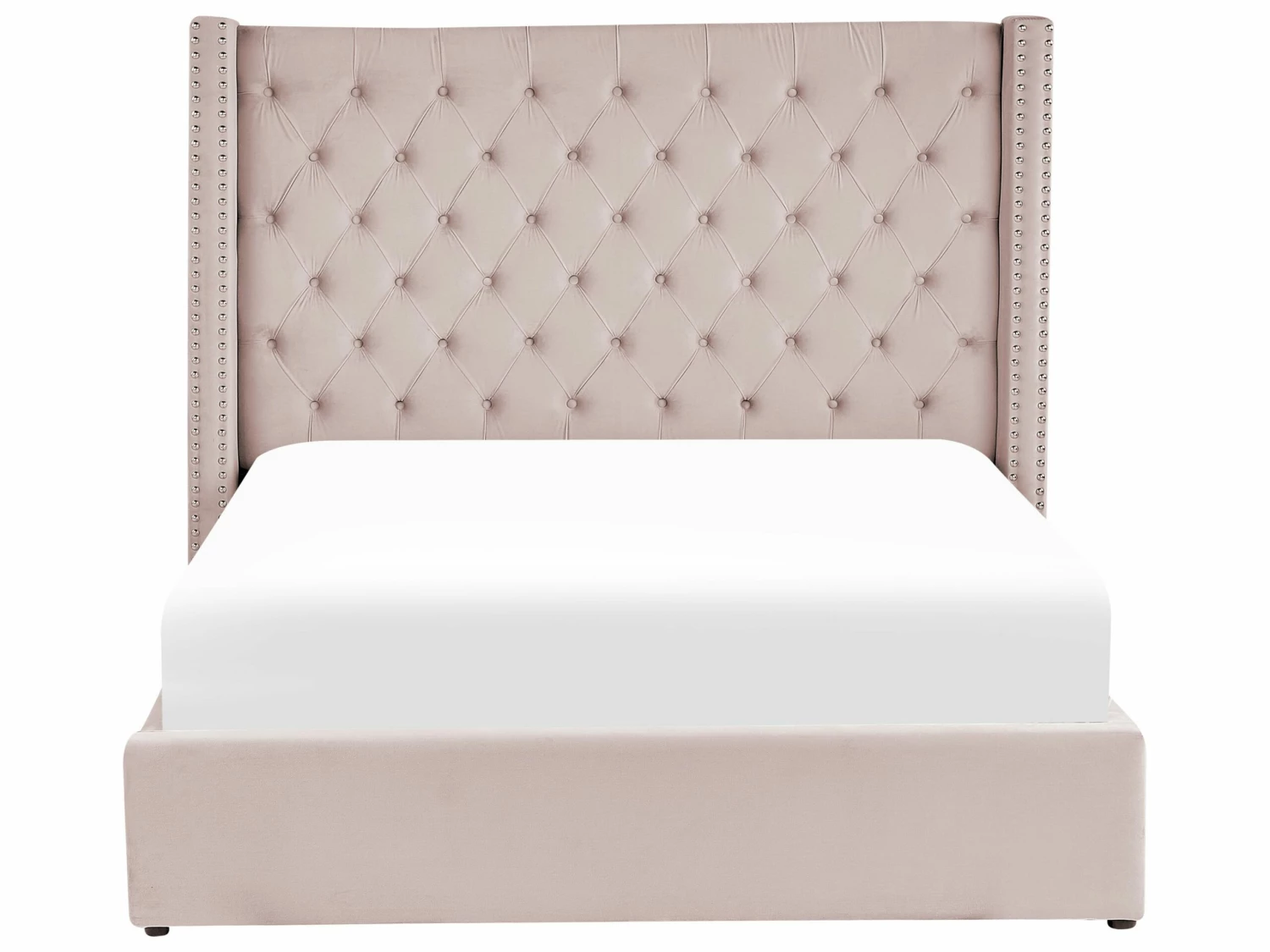 Velvet Ottoman Bed Pink LUBBON Various Sizes - Image 3