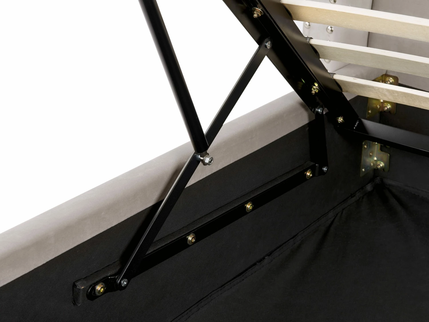 Velvet Ottoman Bed Light Grey LUBBON Various Sizes - Image 7