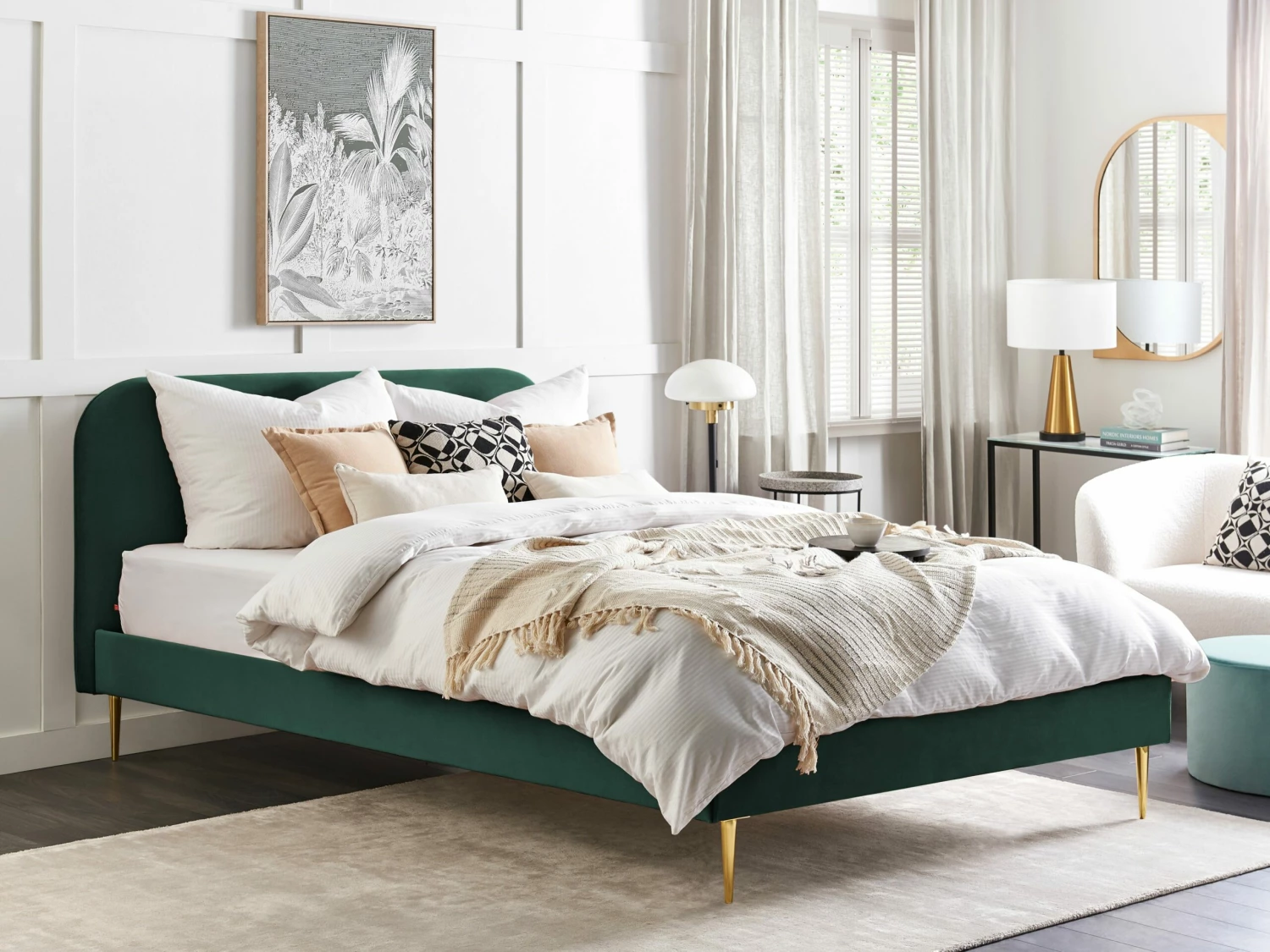 Velvet Bed Dark Green FLAYAT Various Sizes - Image 2