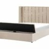 Velvet Bed With Storage Bench Beige NOYERS Various Sizes