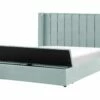 Velvet Bed With Storage Bench Mint Green NOYERS Various Sizes