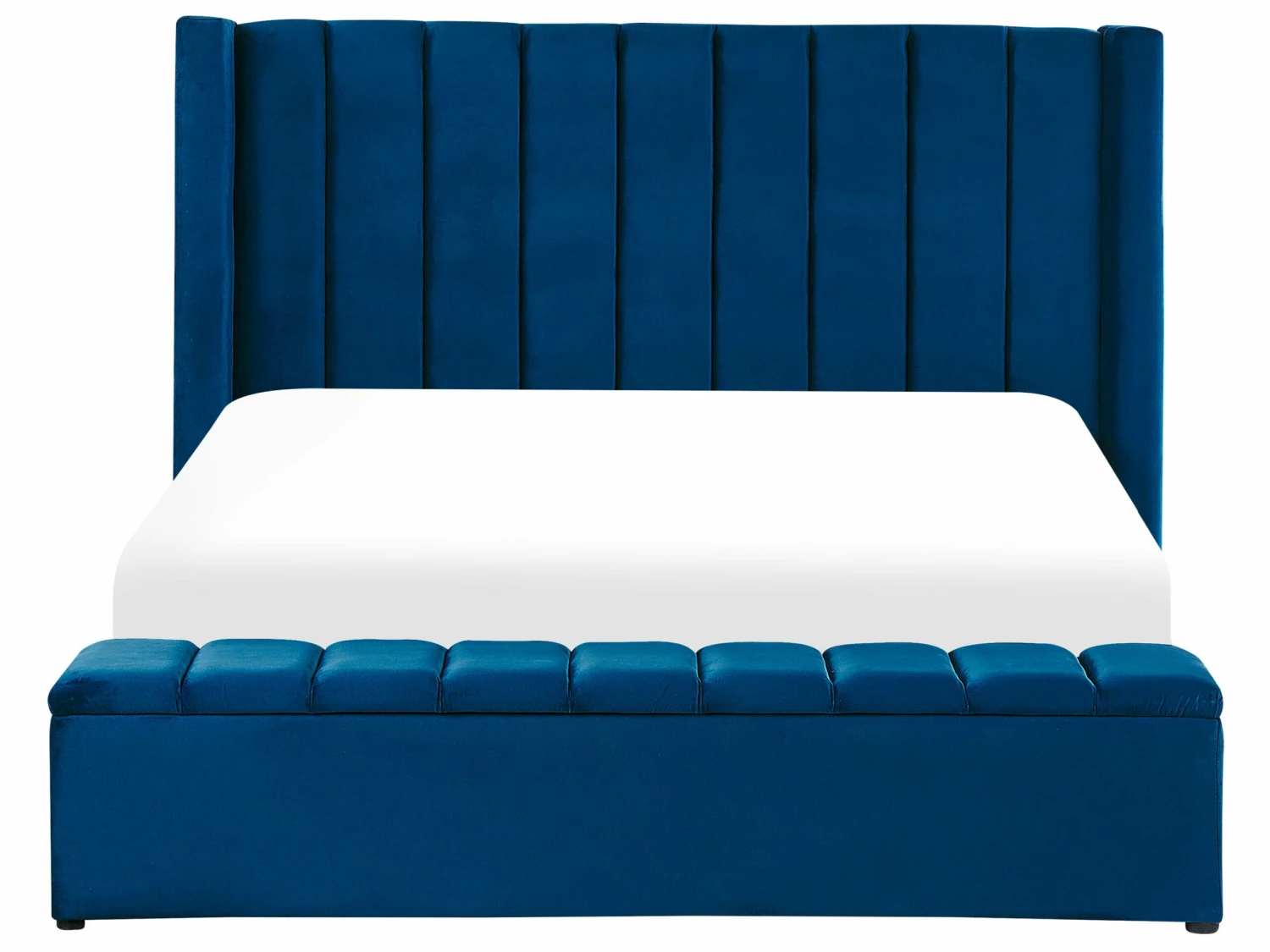 Velvet Bed With Storage Bench Blue NOYERS Various Sizes - Image 4