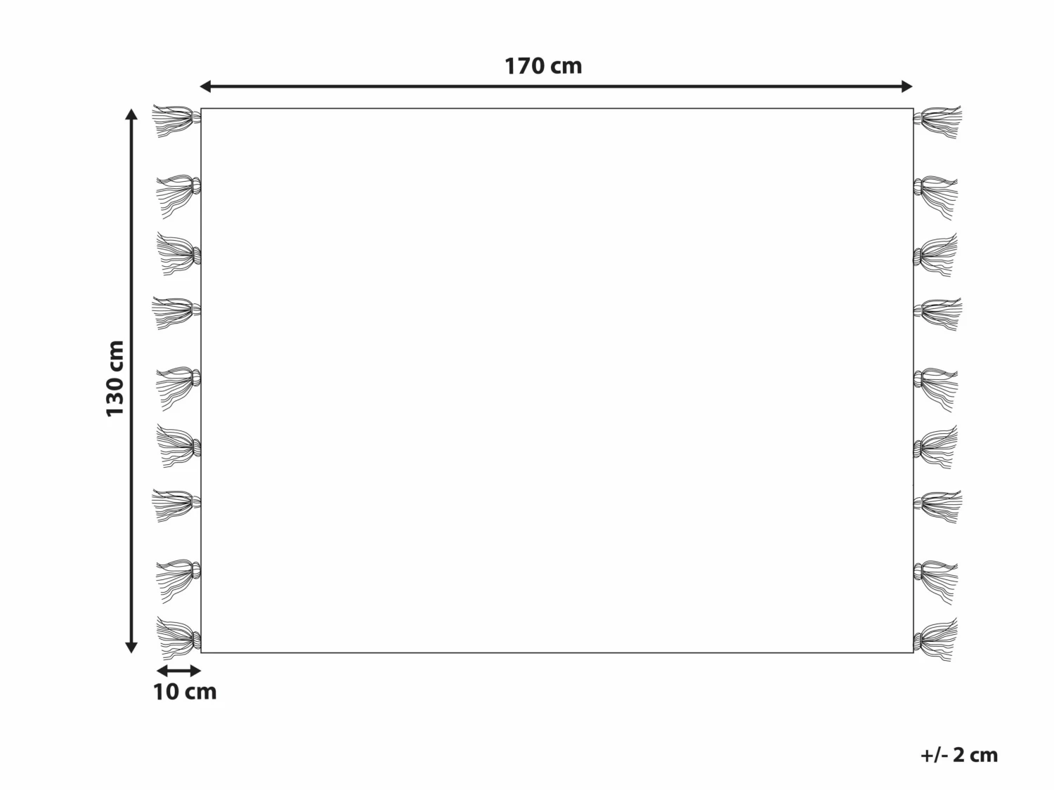 Blanket 130 X 170 Cm Beige And Black THAPREK 6 Blanket 130 X 170 Cm Beige And Black THAPREK - Image 6