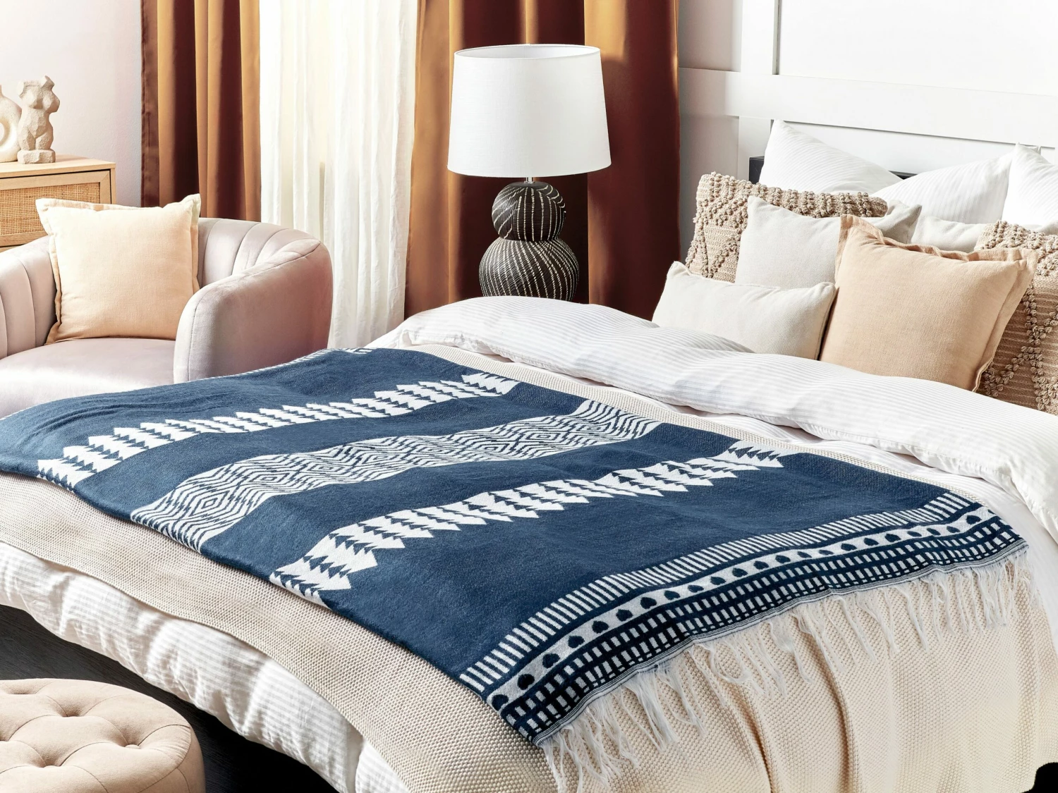 Blanket 130 X 170 Cm Blue TARLAY - Image 2