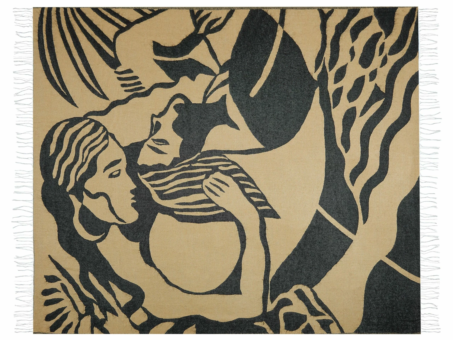 Blanket 130 X 170 Cm Beige And Black KUDIYA - Image 4