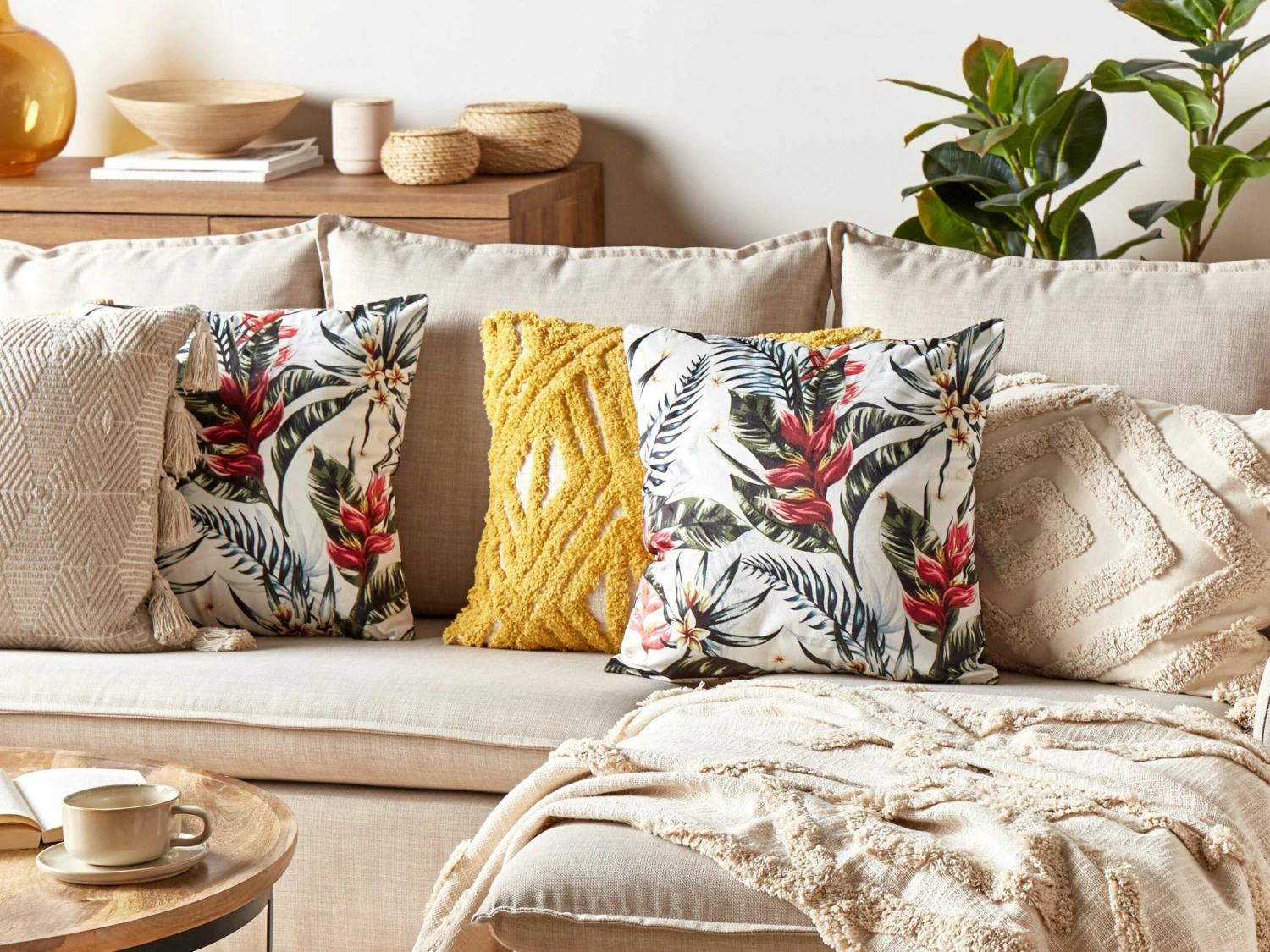 Cotton Blanket 130 X 180 Cm Beige MORBI - Image 3