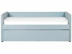 Velvet EU Single Trundle Bed Light Blue TROYES -Cheap Bed Linings Store undef src sa picid 837061 type whitesh image