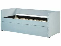 Velvet EU Single Trundle Bed Light Blue TROYES -Cheap Bed Linings Store undef src sa picid 837062 type whitesh image