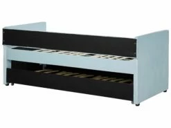Velvet EU Single Trundle Bed Light Blue TROYES -Cheap Bed Linings Store undef src sa picid 837063 type whitesh image