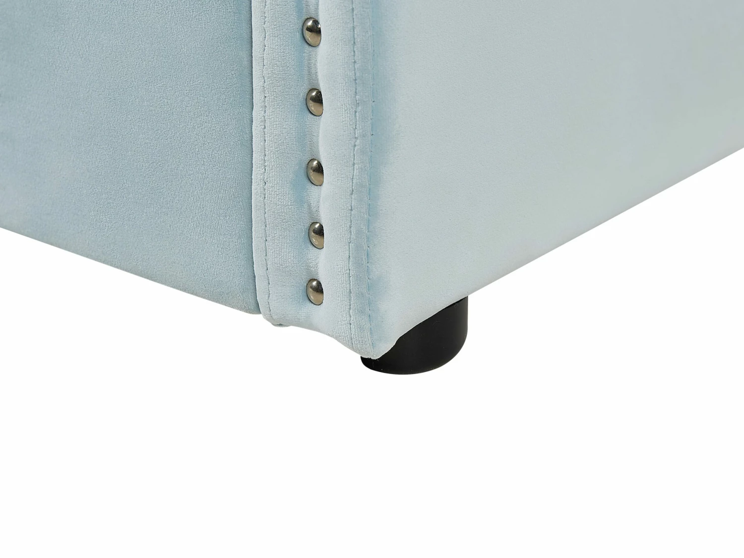 Velvet EU Single Trundle Bed Light Blue TROYES - Image 10