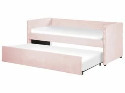 Velvet EU Single Trundle Bed Light Pink TROYES