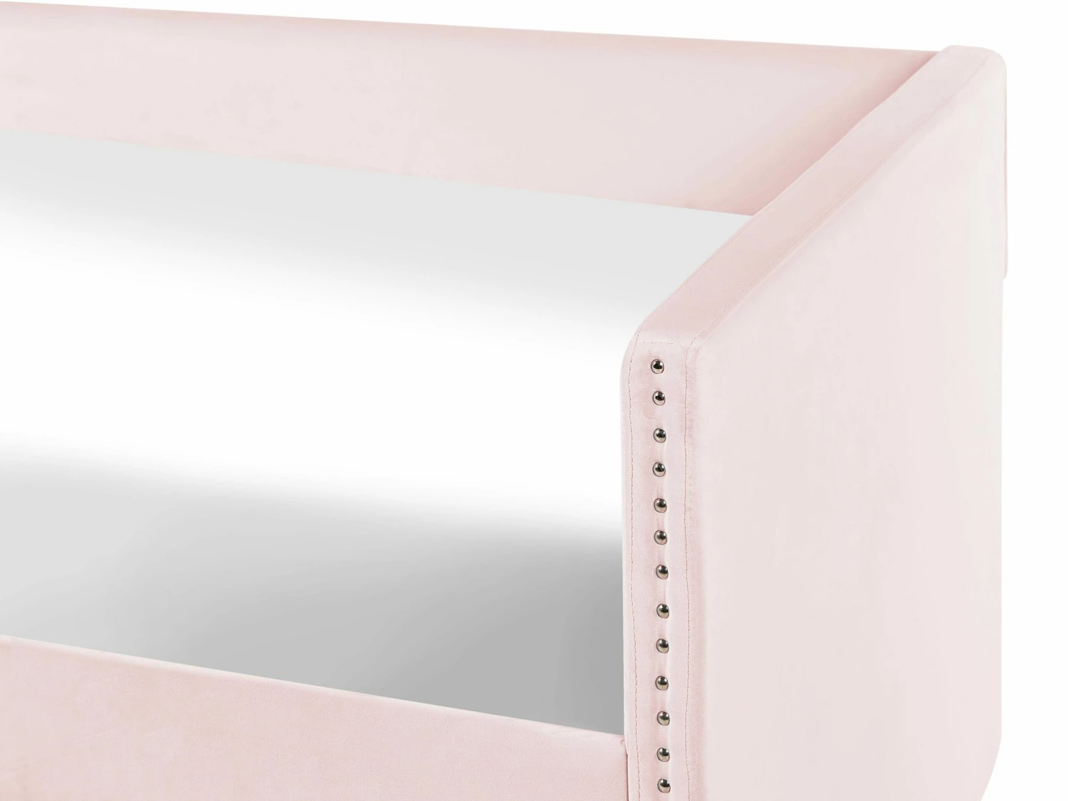 Velvet EU Single Trundle Bed Light Pink TROYES 8 Velvet EU Single Trundle Bed Light Pink TROYES - Image 8