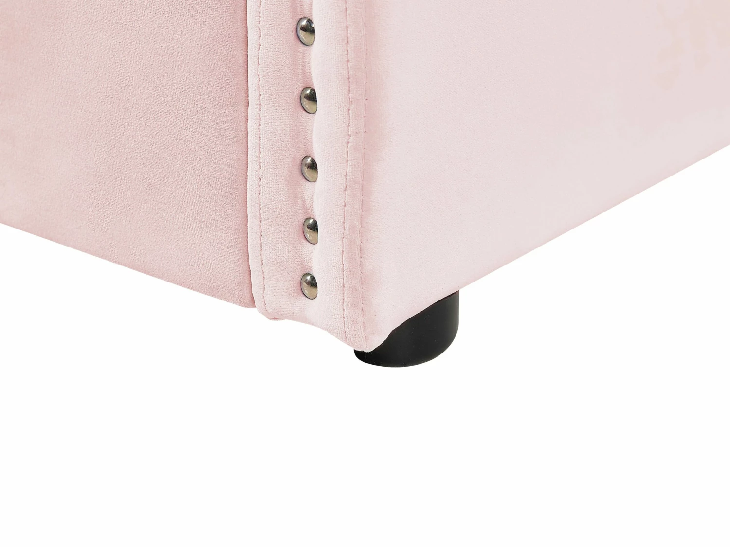 Velvet EU Single Trundle Bed Light Pink TROYES 10 Velvet EU Single Trundle Bed Light Pink TROYES - Image 10